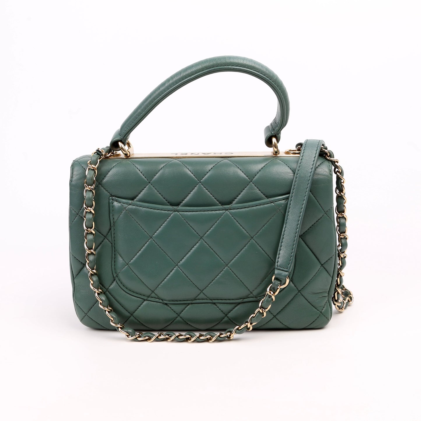 Chanel Trendy Top Handle Medium Lambskin 26M Green