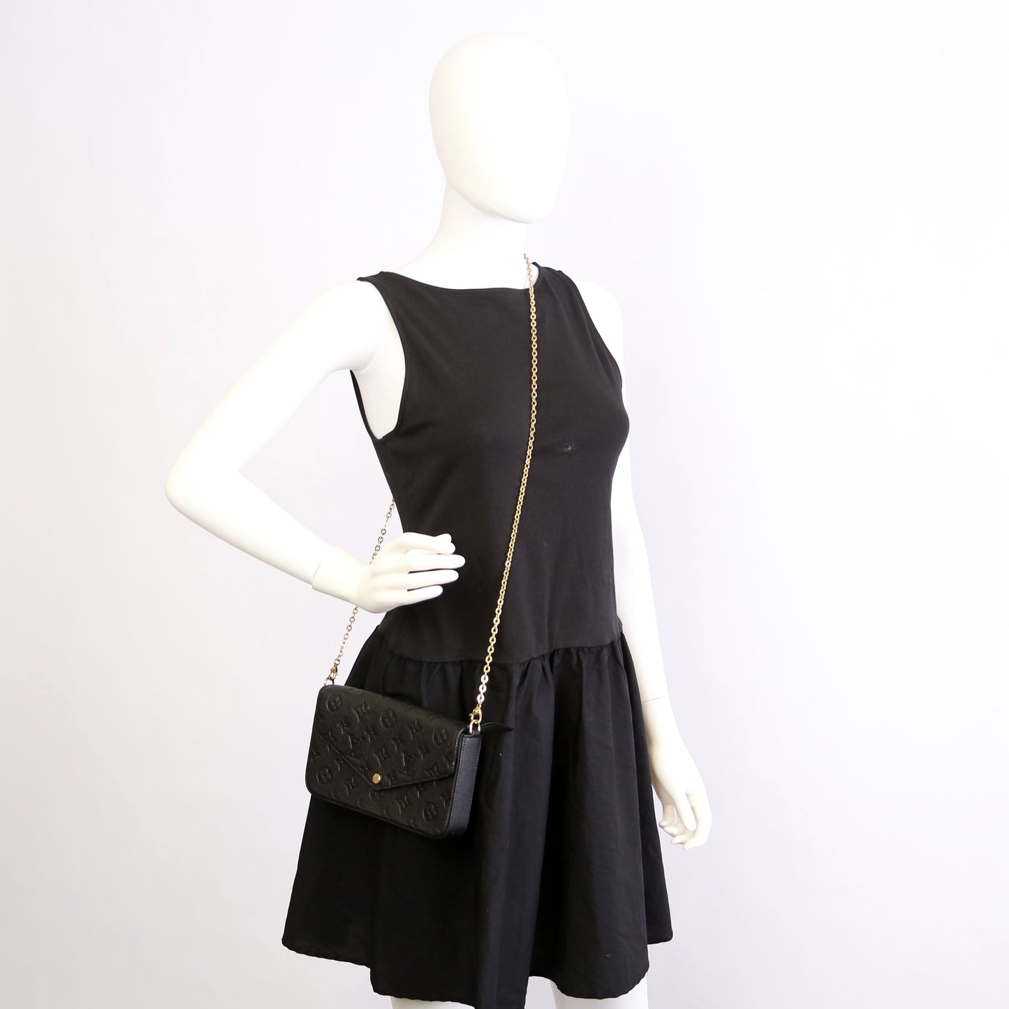 Louis-Vuitton Pochette Felicie Empreinte Black
