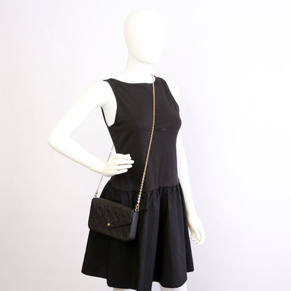 Louis-Vuitton Pochette Felicie Empreinte Black