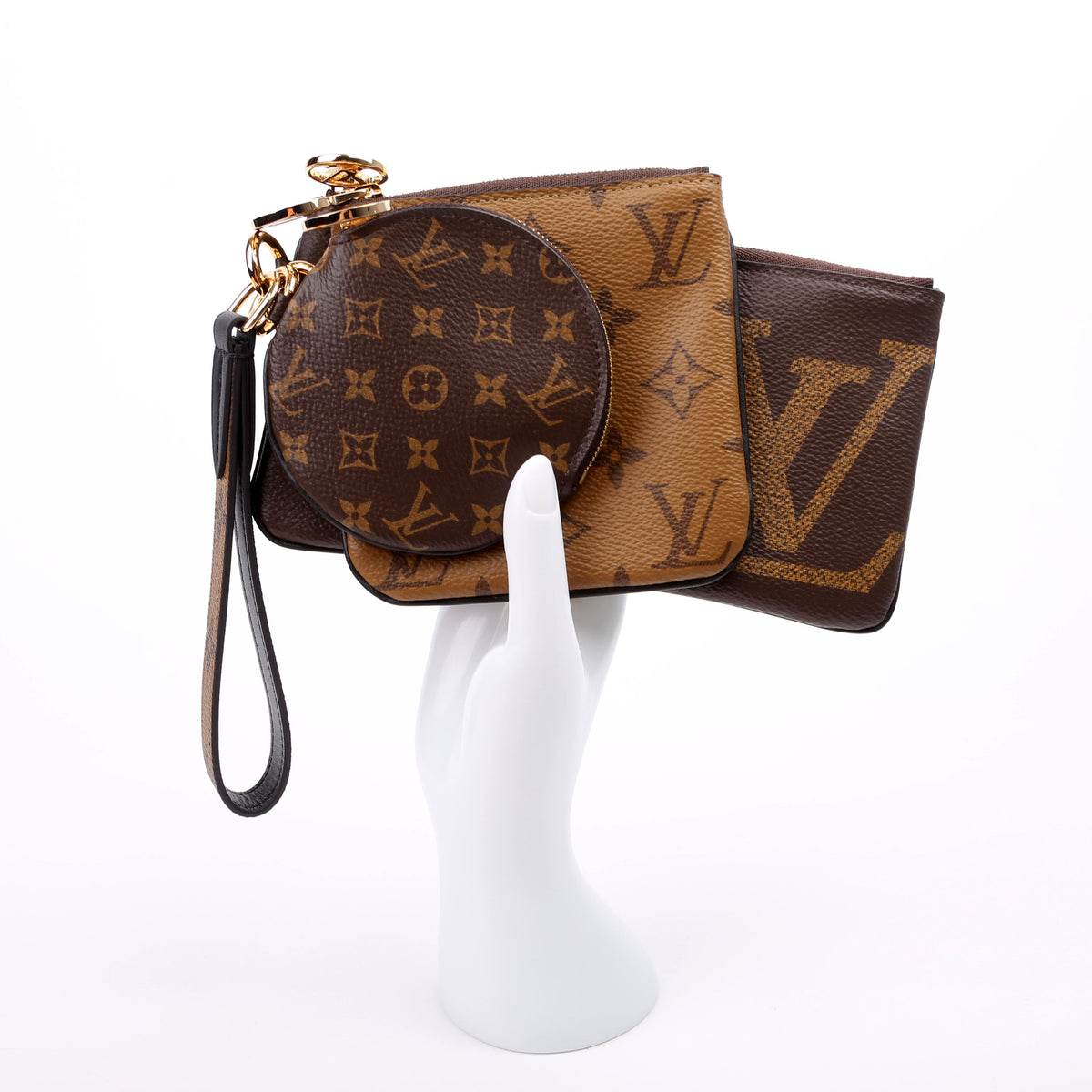 Louis-Vuitton Trio Pochette Reverse Monogram