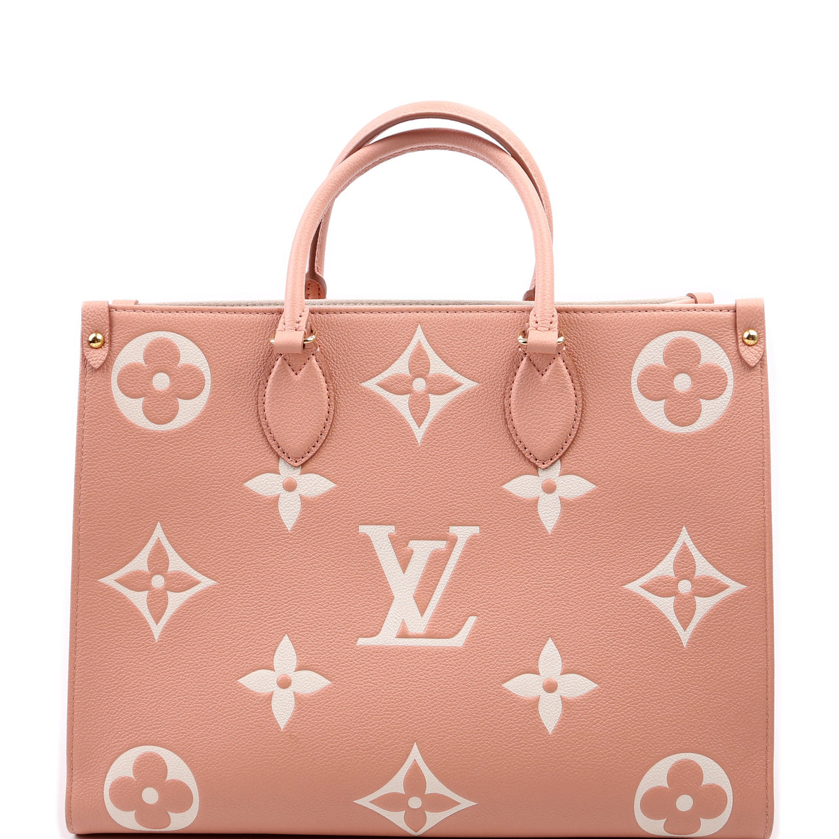 Louis-Vuitton ONTHEGO MM Bicolor Empreinte Giant Monogram Pink