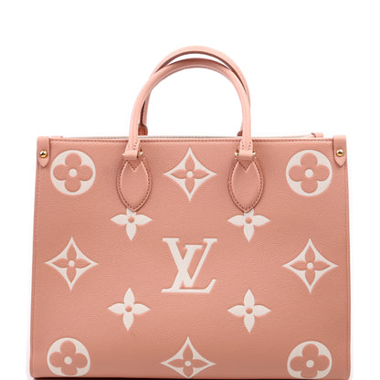 Louis-Vuitton ONTHEGO MM Bicolor Empreinte Giant Monogram Pink