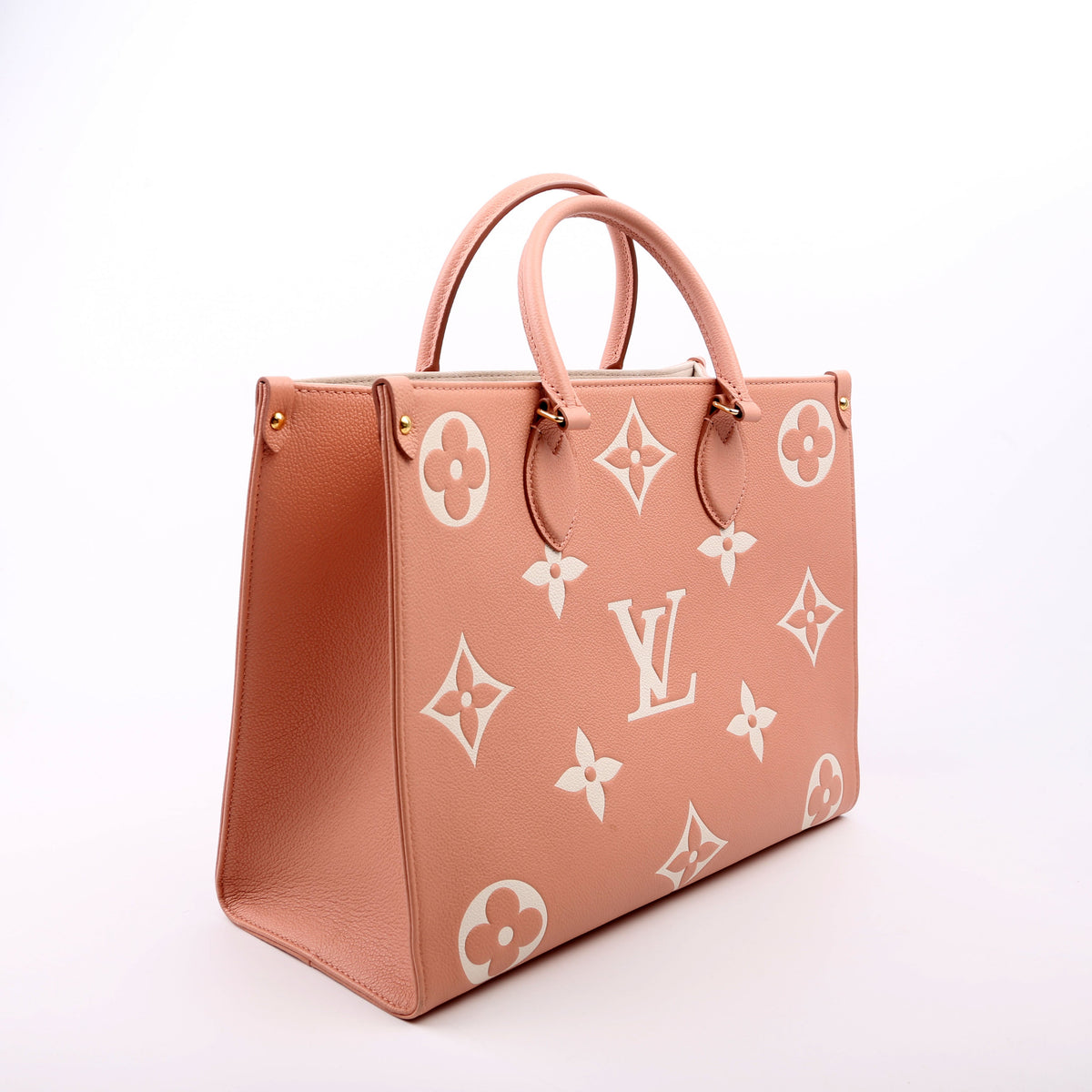 Louis-Vuitton ONTHEGO MM Bicolor Empreinte Giant Monogram Pink