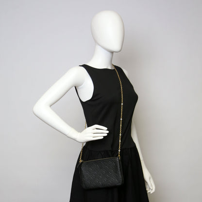 Louis-Vuitton Double Zip Pochette Empreinte Black