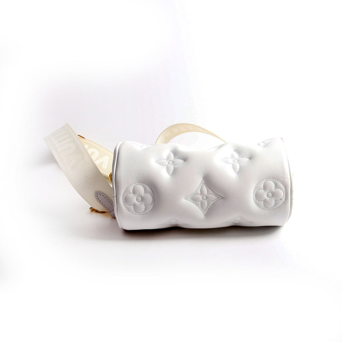 Louis-Vuitton Papillon BB Bubblegram Calfskin White
