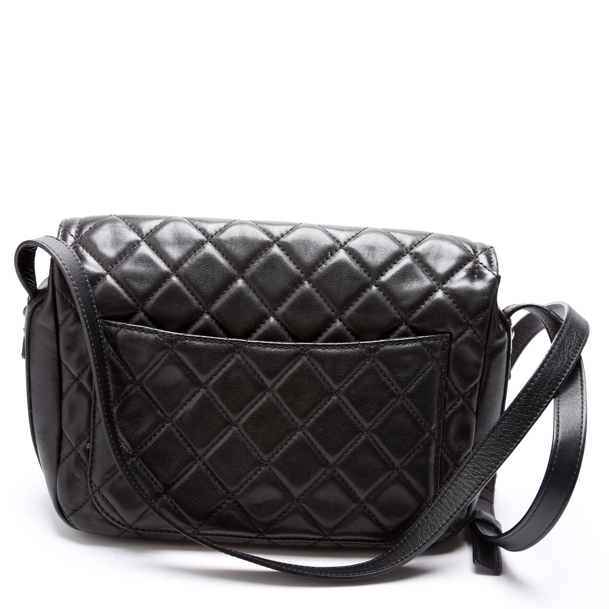 Chanel CC Flap Messenger Quilted Lambskin 24M Black