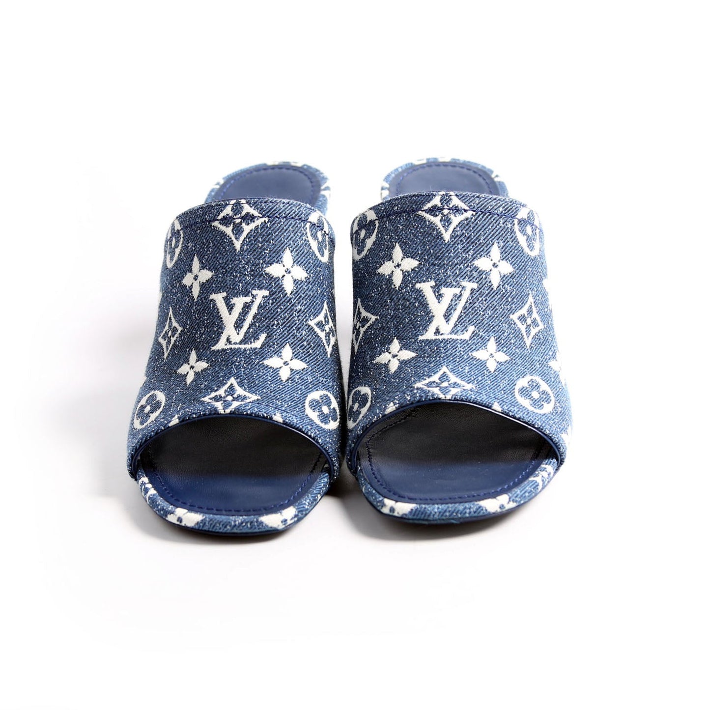 Louis-Vuitton Silhouette Denim Mules Size  Blue