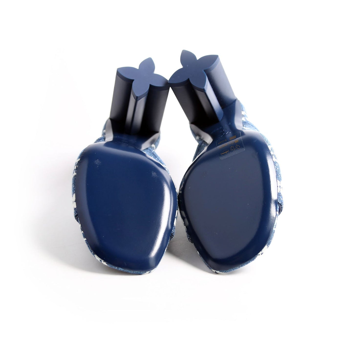 Louis-Vuitton Silhouette Denim Mules Size  Blue