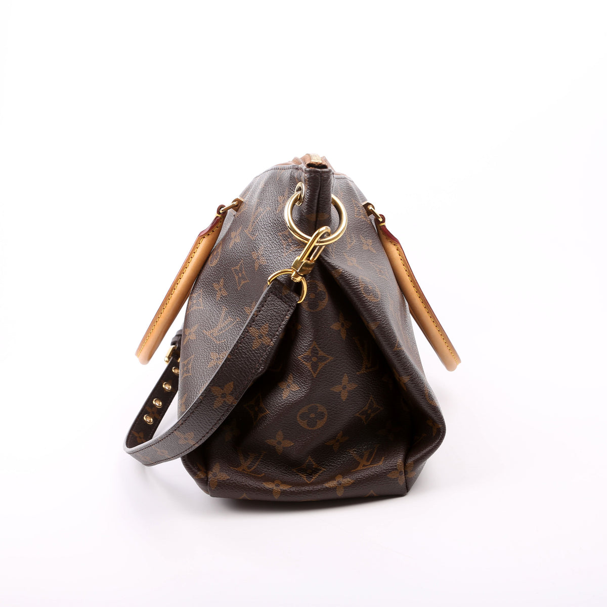 Louis-Vuitton Pallas Tote Monogram Canvas Side Brown