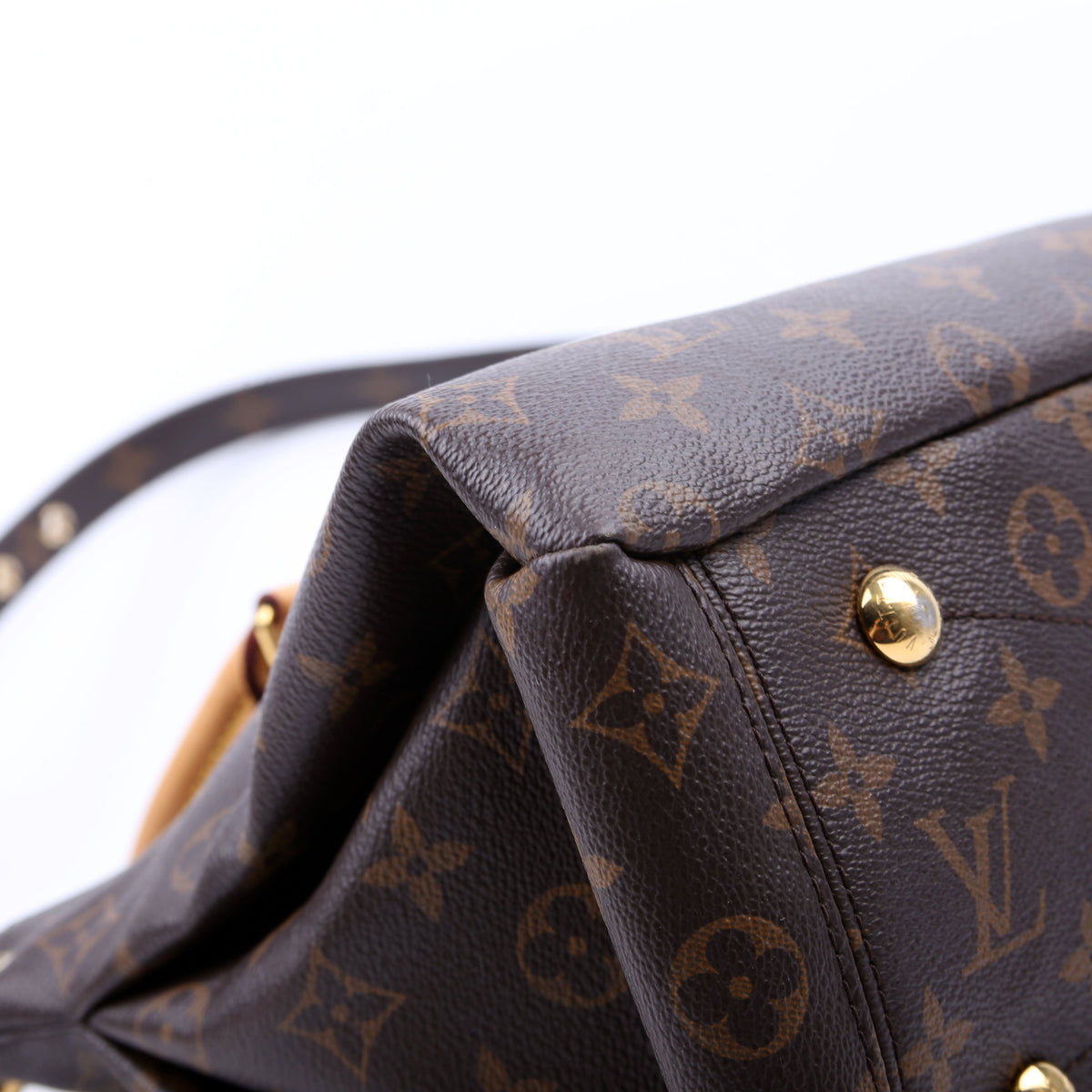 Louis-Vuitton Pallas Tote Monogram Canvas Side Brown