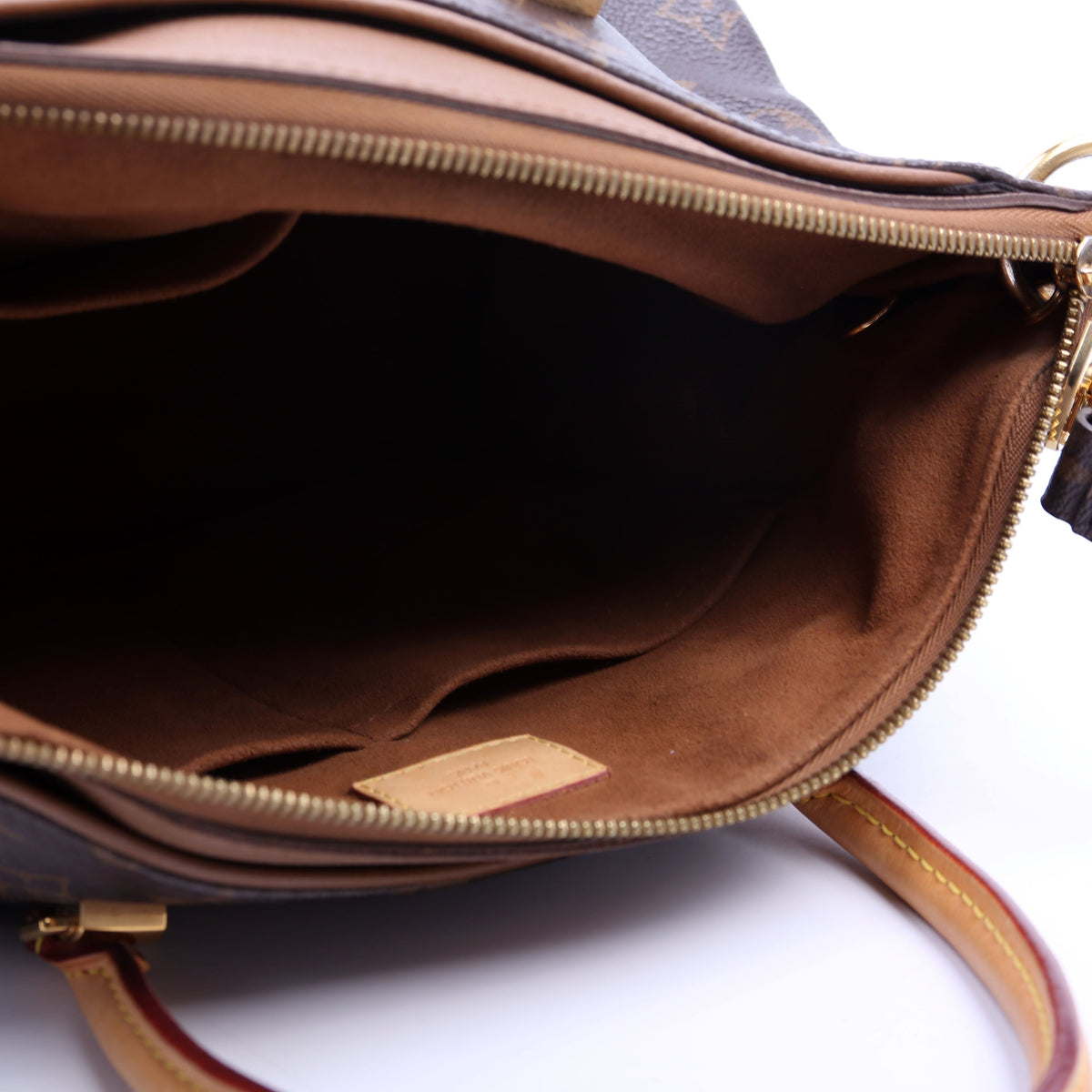 Louis-Vuitton Pallas Tote Monogram Canvas Side Brown