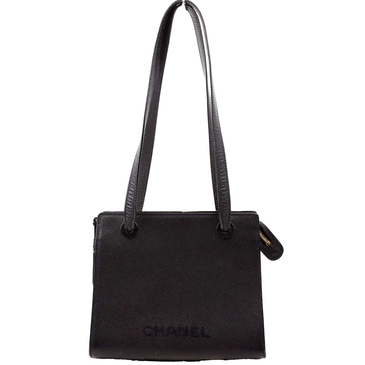 Chanel Logo Vintage Small Tote Black