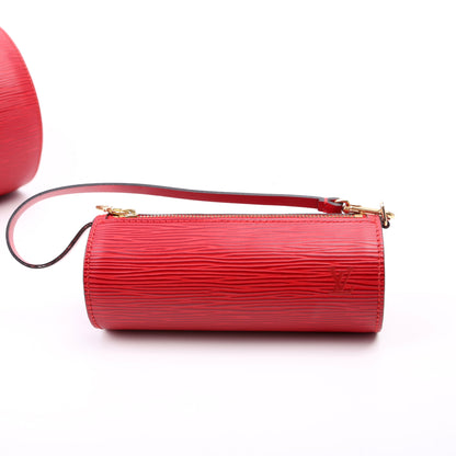 Louis-Vuitton Soufflot With Pouch Epi Red