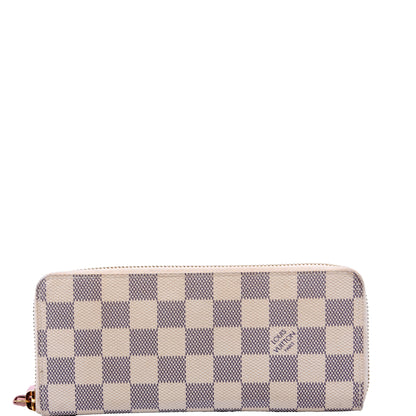 Louis-Vuitton Clemence Wallet Damier Azur Pink