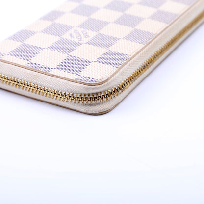Louis-Vuitton Clemence Wallet Damier Azur Pink