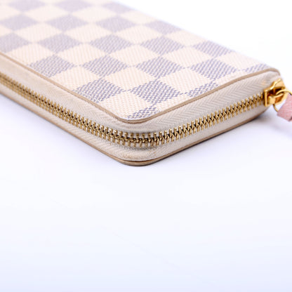 Louis-Vuitton Clemence Wallet Damier Azur Pink