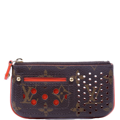 Louis-Vuitton Pochette Cles Monogram Perforated Orange