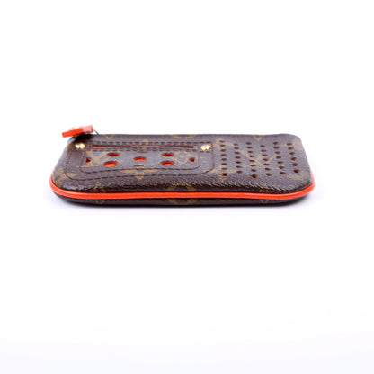 Louis-Vuitton Pochette Cles Monogram Perforated Orange