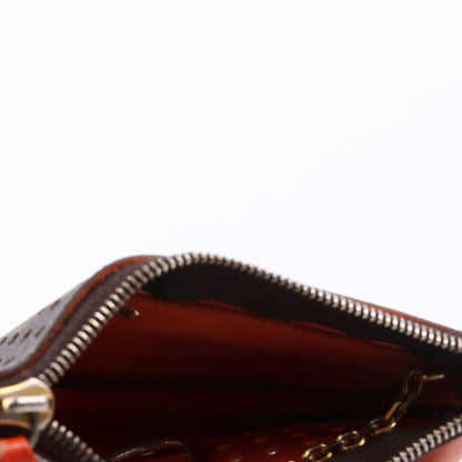 Louis-Vuitton Pochette Cles Monogram Perforated Orange