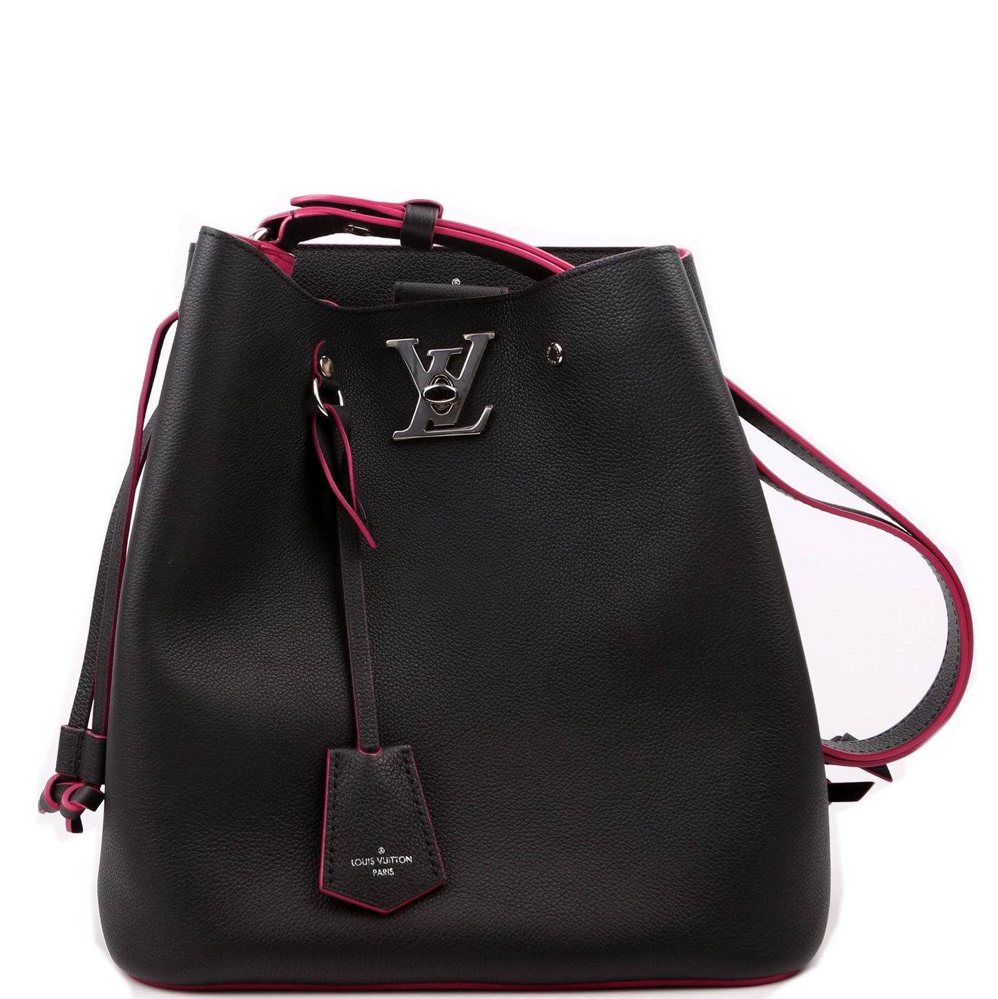 Louis-Vuitton Lockme Bucket Bag Black/Pink