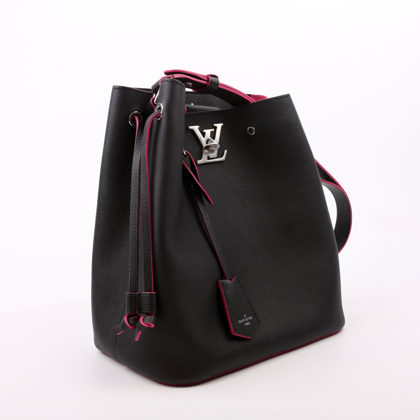 Louis-Vuitton Lockme Bucket Bag Black/Pink