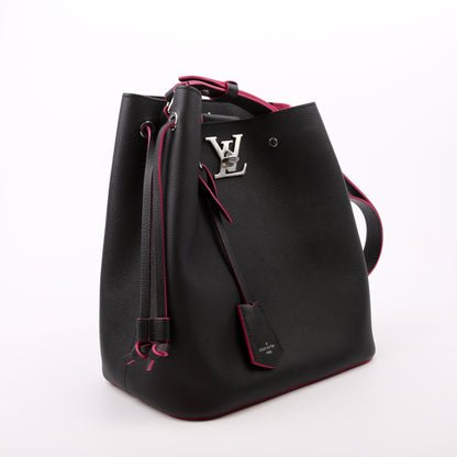 Louis-Vuitton Lockme Bucket Bag Black/Pink