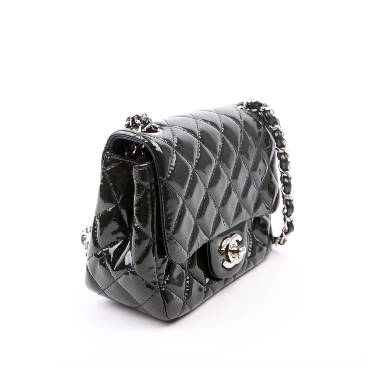 Chanel Classic Flap Mini Square Patent 19M Green