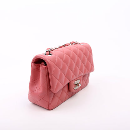 Chanel Classic Flap Mini Rectangle Lambskin Pink 28M