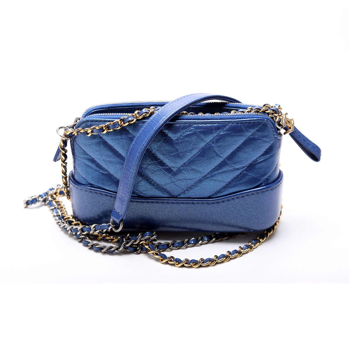 Chanel Gabrielle Double Zip Woc 28M Blue