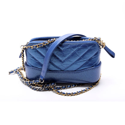 Chanel Gabrielle Double Zip Woc 28M Blue