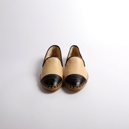 Chanel Cap Toe Chain Mocassin Loafers Size 40