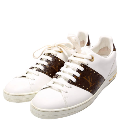 Louis-Vuitton Frontrow Calfskin/Monogram Sneakers Size  White