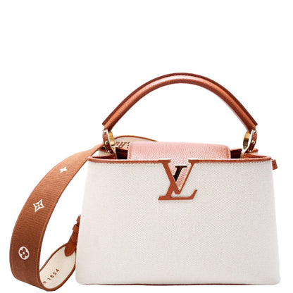 Louis-Vuitton Capucines MM Taurillon Canvas Brown/Beige