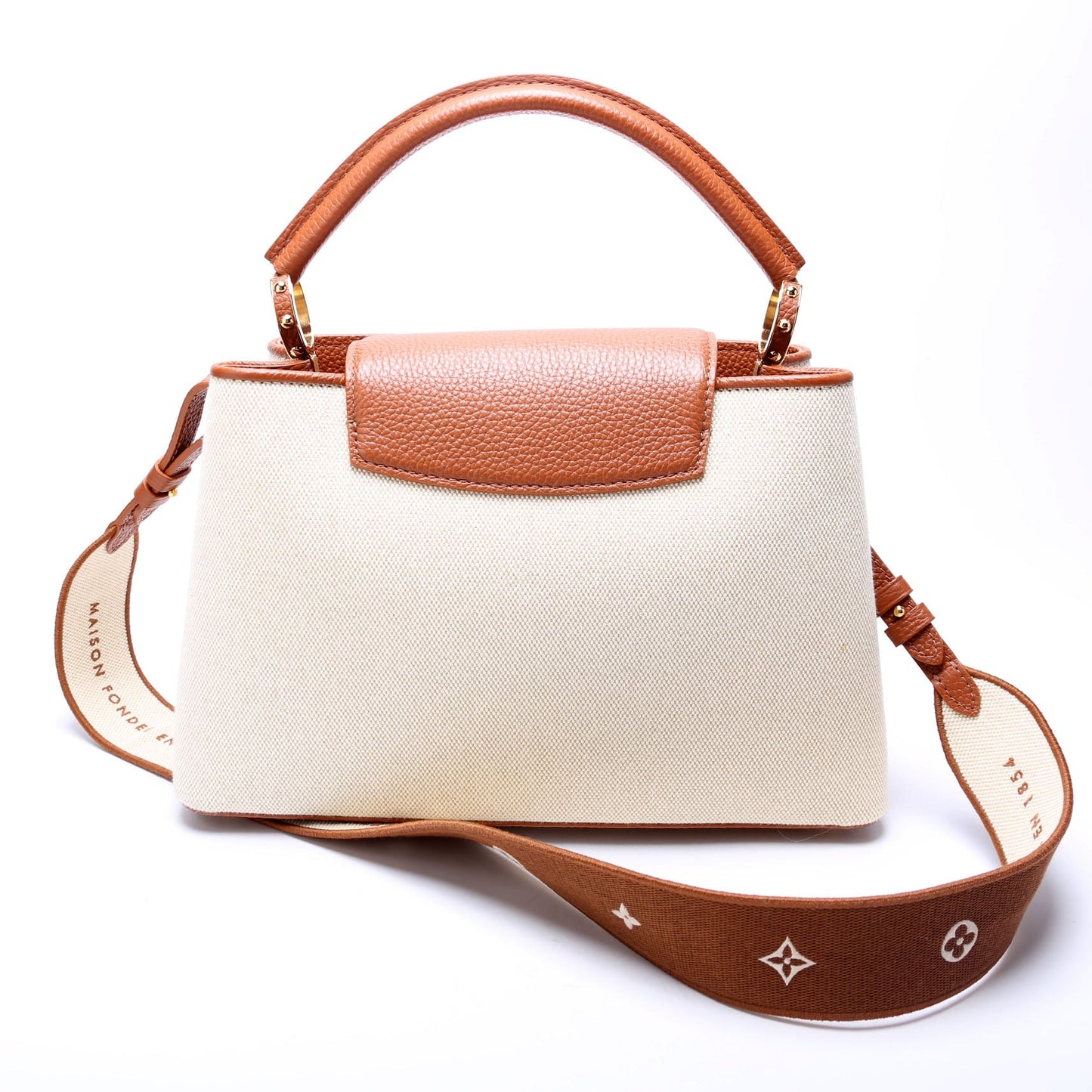 Louis-Vuitton Capucines MM Taurillon Canvas Brown/Beige