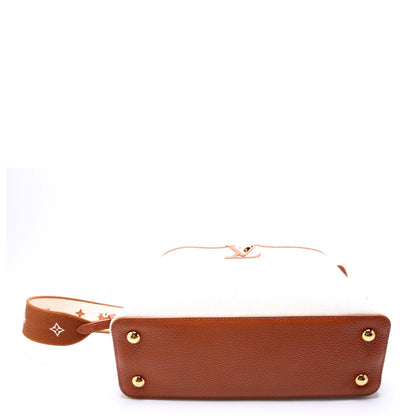 Louis-Vuitton Capucines MM Taurillon Canvas Brown/Beige