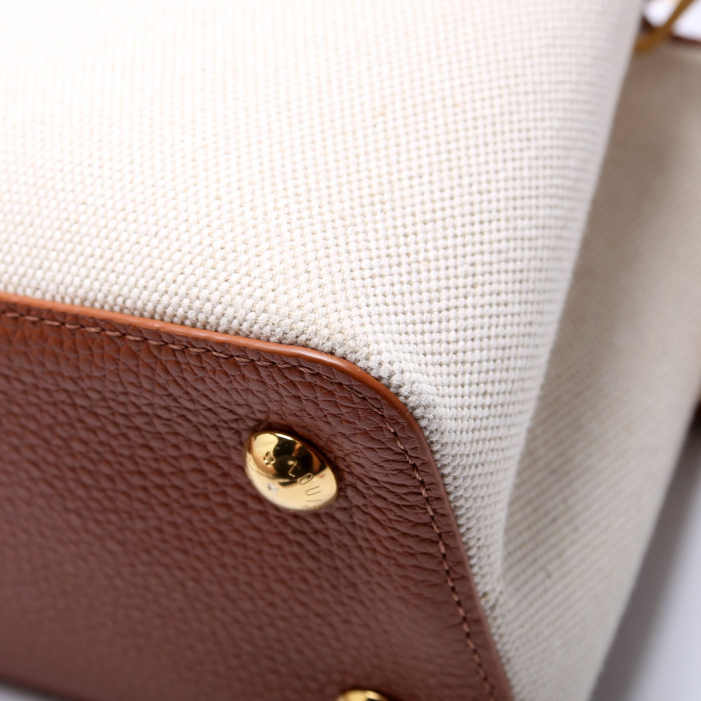 Louis-Vuitton Capucines MM Taurillon Canvas Brown/Beige