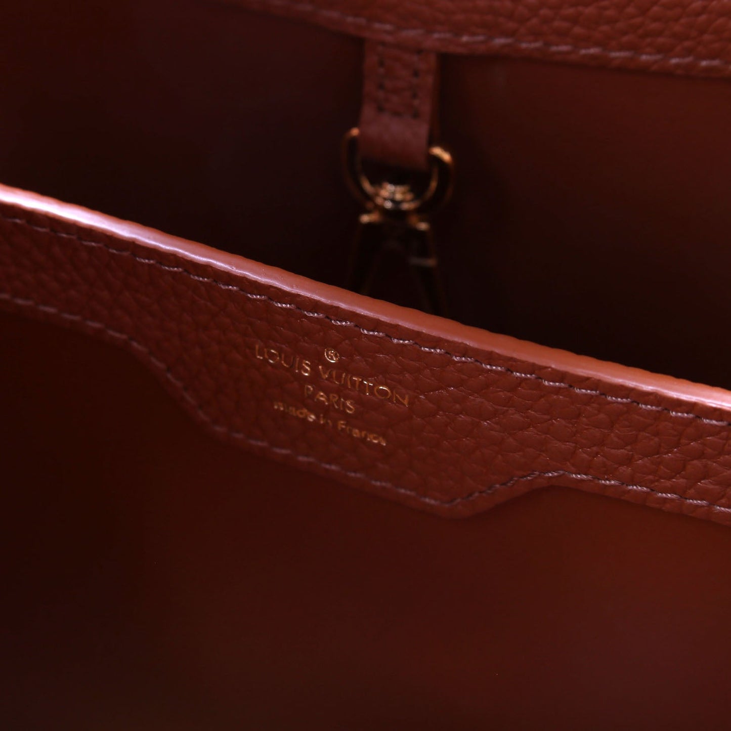 Louis-Vuitton Capucines MM Taurillon Canvas Brown/Beige