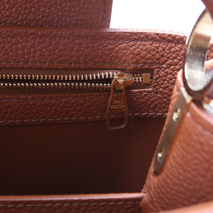Louis-Vuitton Capucines MM Taurillon Canvas Brown/Beige