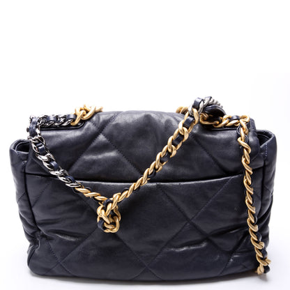 Chanel Quilted Goatskin 19 Large Flap 29M Blue