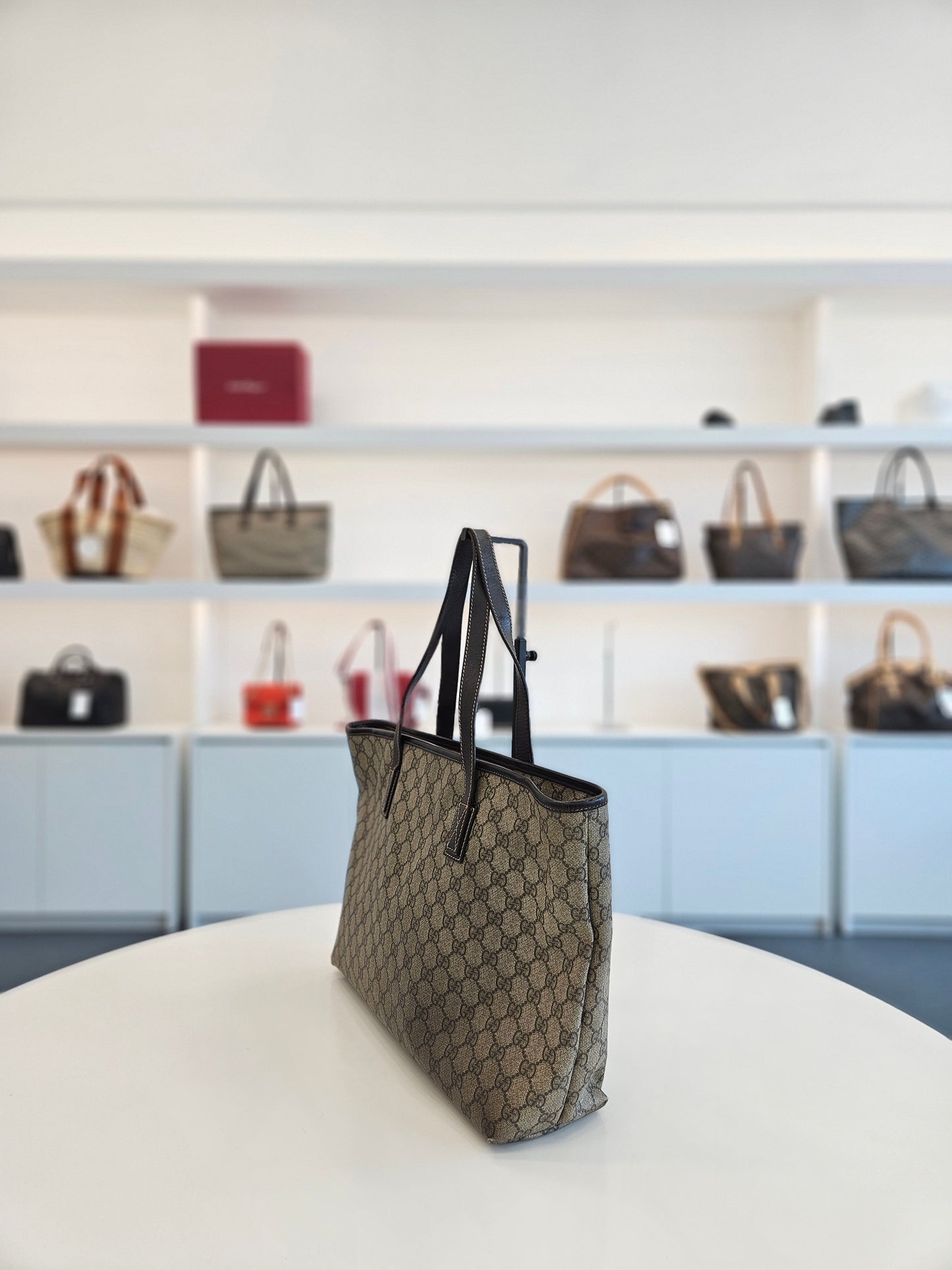 Gucci PVC Shopper GG Logo Canvas Shoulder Bag 138569525
