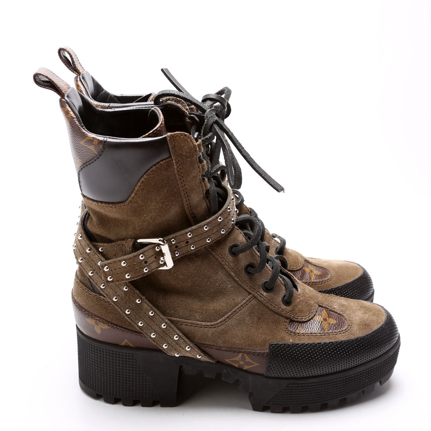 Louis-Vuitton Star Trail Ankle Boots Studded Size  Gray
