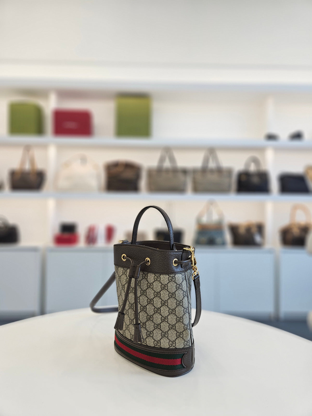 Gucci GG Logo Canvas Ophidia Bucket Bag 12345 138611918