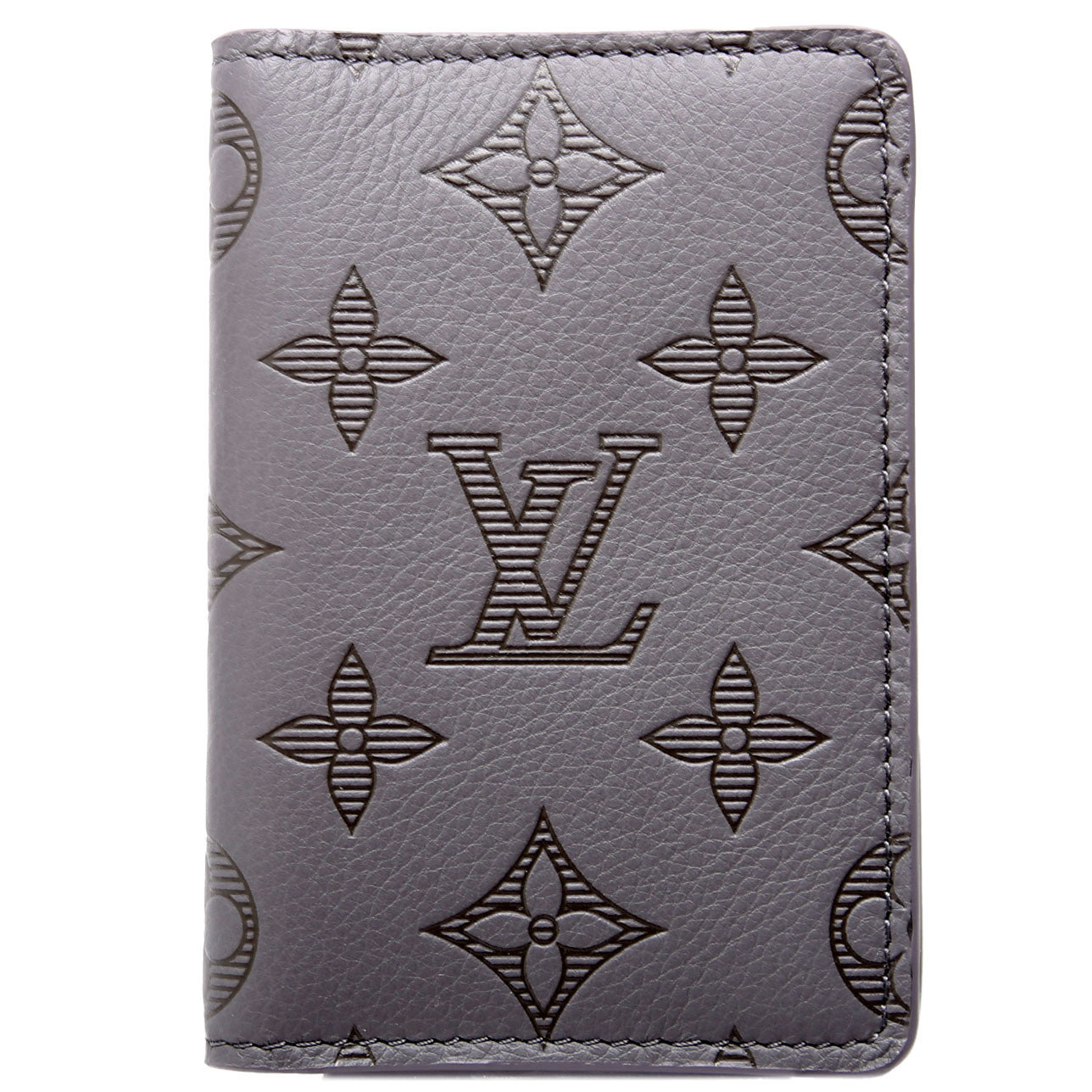 Louis-Vuitton Pocket Organizer Monogram Shadow Calfskin Gray