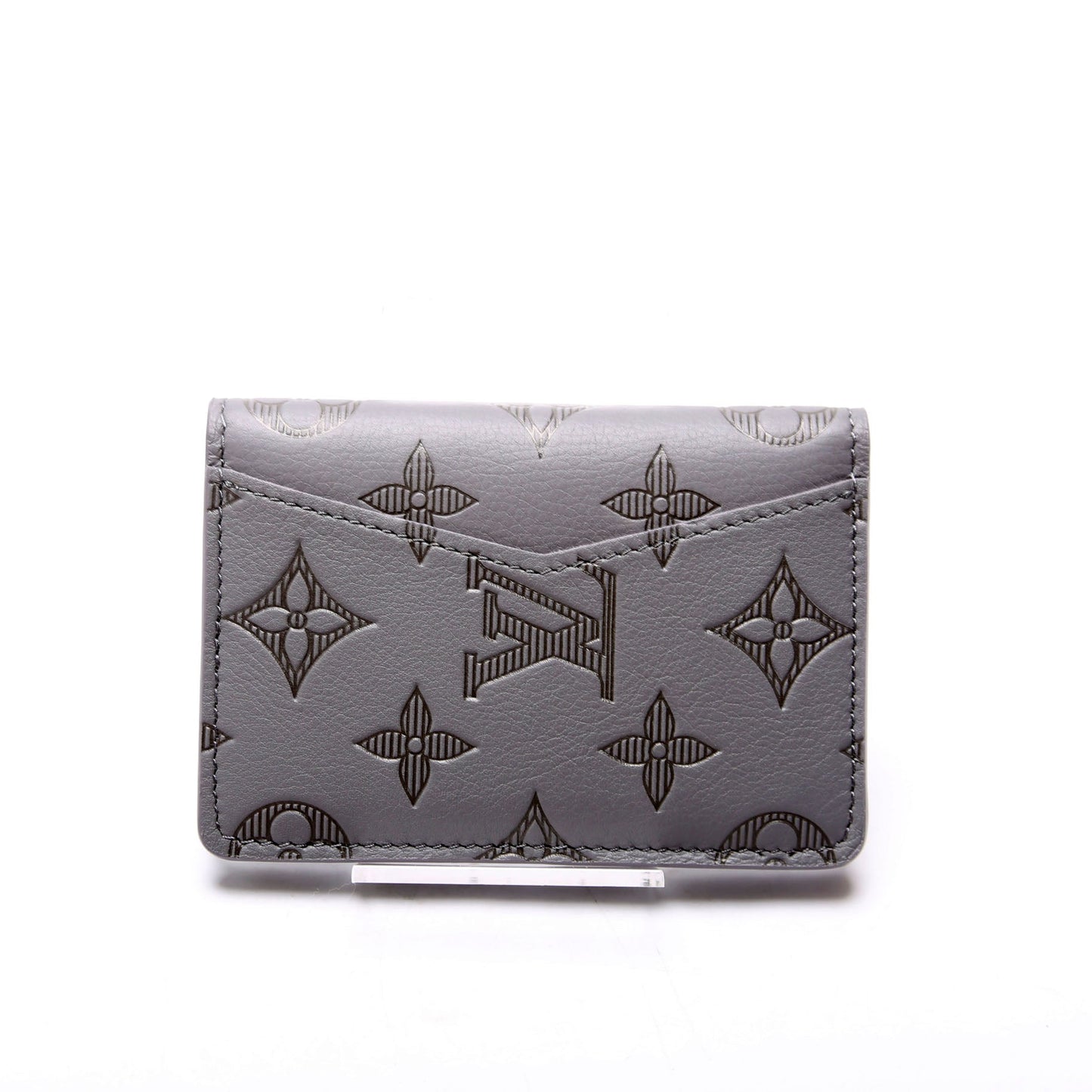 Louis-Vuitton Pocket Organizer Monogram Shadow Calfskin Gray