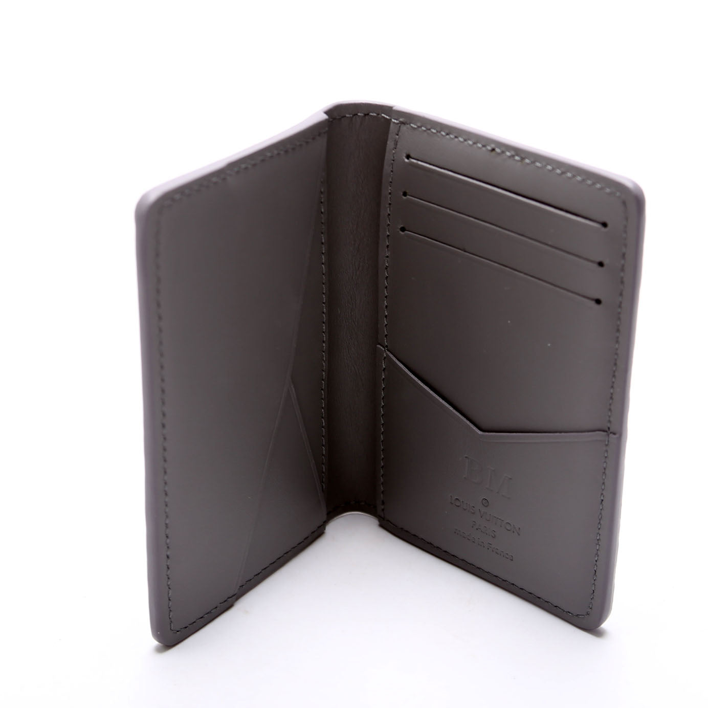 Louis-Vuitton Pocket Organizer Monogram Shadow Calfskin Gray