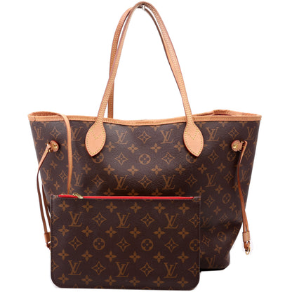 Louis-Vuitton Neverfull With Wallet MM Monogram Red