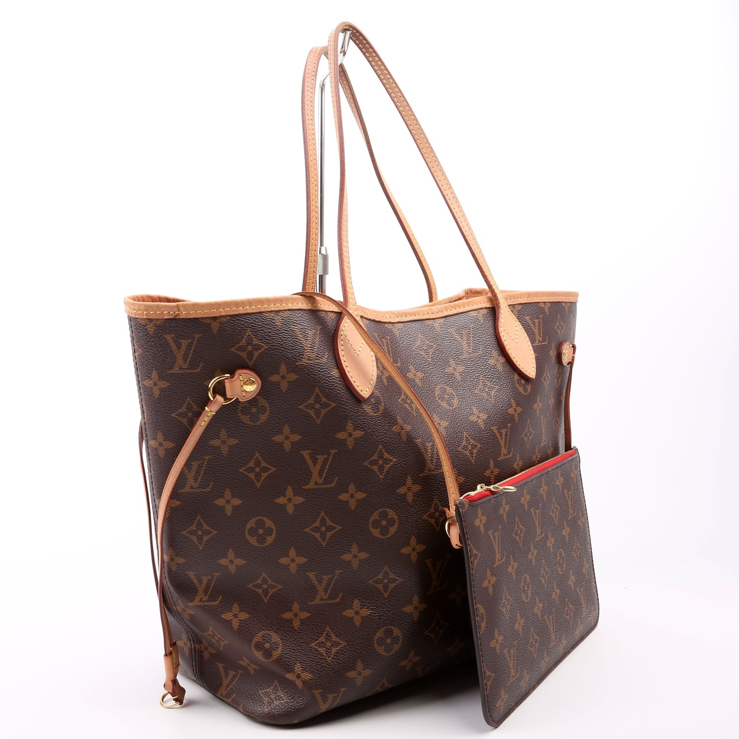 Louis-Vuitton Neverfull With Wallet MM Monogram Red