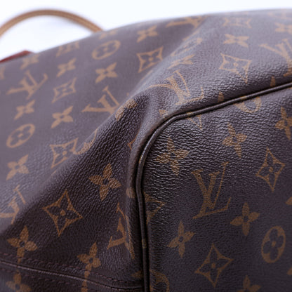Louis-Vuitton Neverfull With Wallet MM Monogram Red