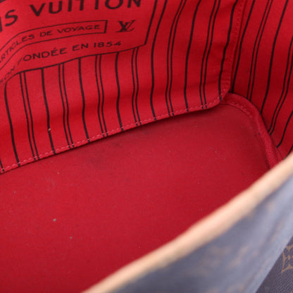 Louis-Vuitton Neverfull With Wallet MM Monogram Red