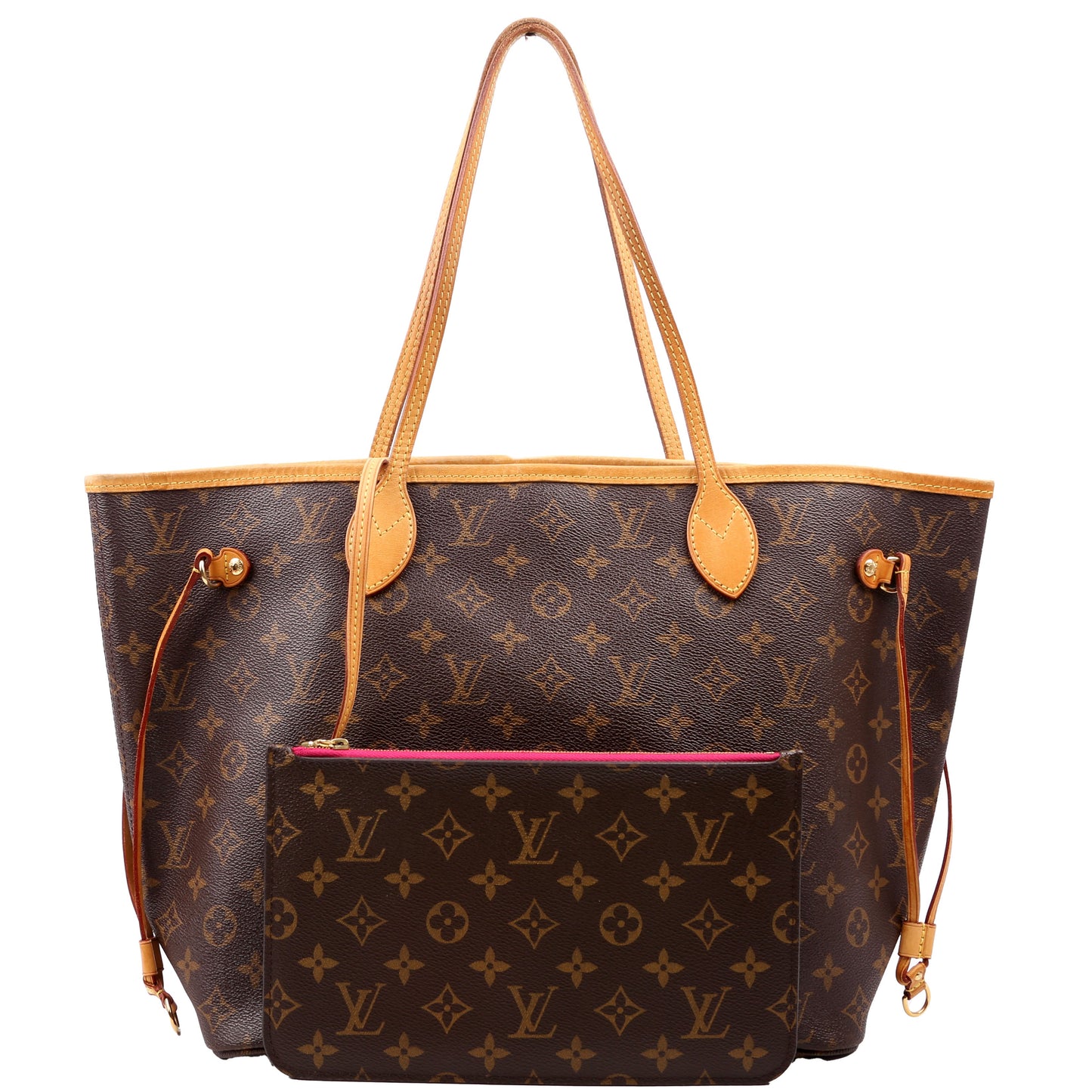 Louis-Vuitton Neverfull With Wallet MM Monogram Pink